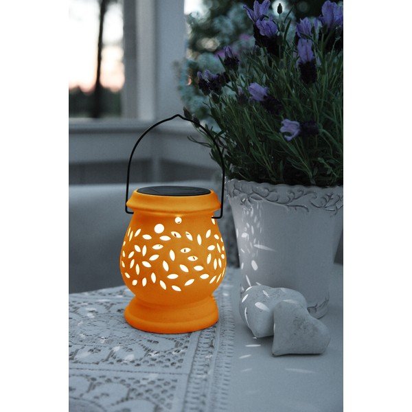 Felinar LED pentru exterior Star Trading Clay, roșu, înălțime 14 cm-image-1