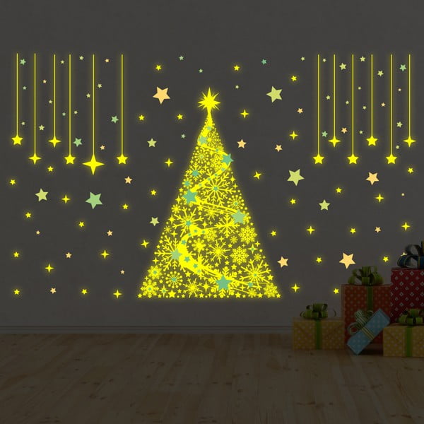 Autocolant fosforescent Walplus Glow In The Dark Christmas Tree