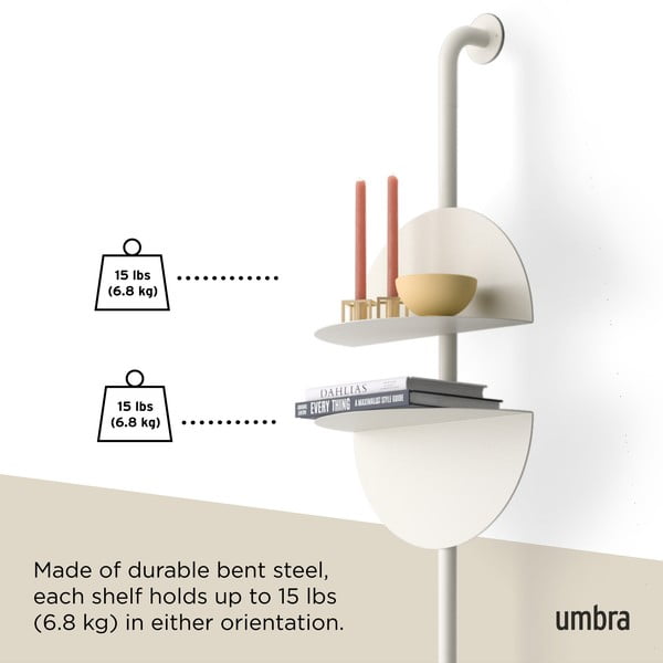 Sistem modular de rafturi alb mat din metal 27x203,5x35 cm Solis – Umbra-image-4
