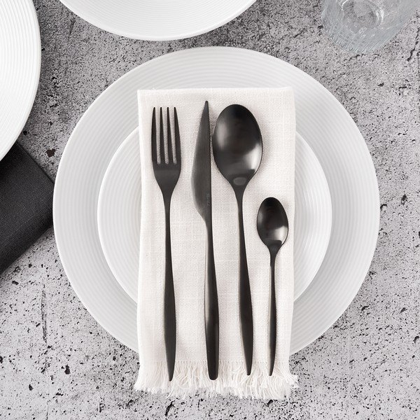 Tacâmuri negre din oțel inoxidabil 24 buc. – Orion-image-2