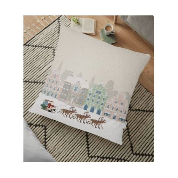 Față de pernă 43x43 cm  cu model de Crăciun Merry Christmas – Mila Home-image-1