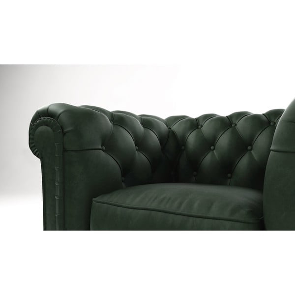 Fotoliu verde închis cu tapițerie din catifea Cambridge – Ropez-image-3