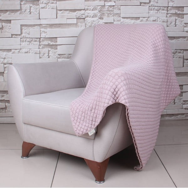 Pătură din bumbac Homemania Ciana, 170 x 130 cm, roz