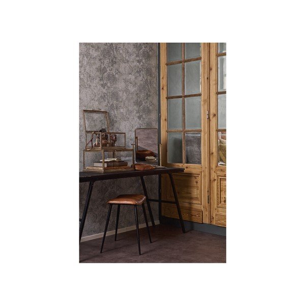 Masă cu blat din lemn de tec reciclat BePureHome Sharing, negru-image-3