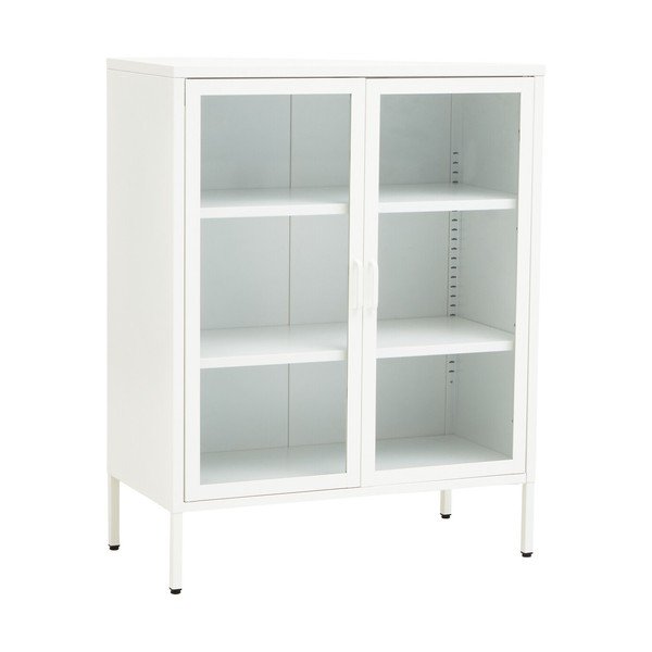 Vitrină albă din oțel 80x102x40 cm Acier – Premier Housewares