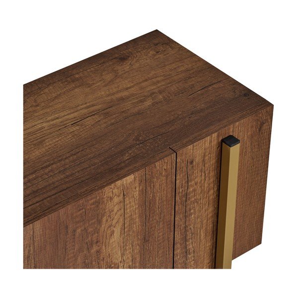 Comodă TV în culoare naturală închisă cu aspect de lemn de nuc 180x45x30 cm Nexus – Kalune Design-image-4