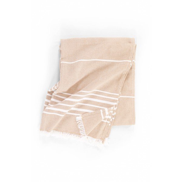 Pătură bej din bumbac 150x200 cm Solene – Tiseco Home Studio