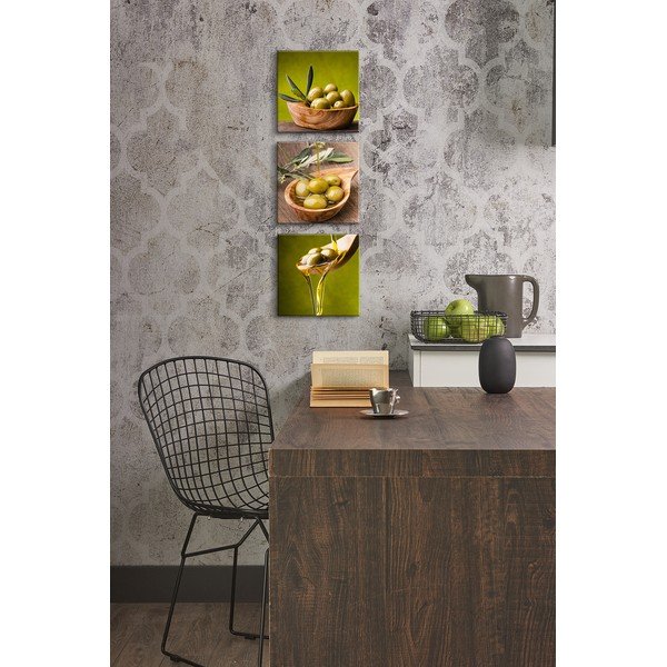 Set 3 tablouri din sticlă Styler Olives-image-1