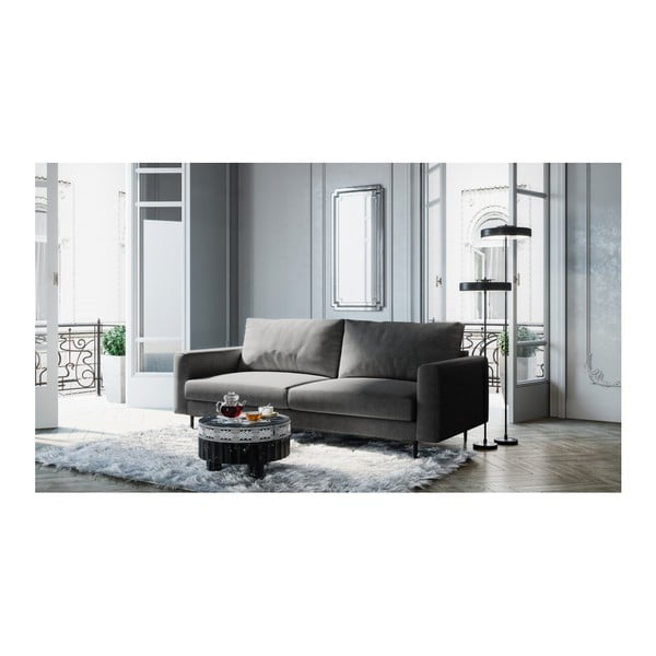 Canapea devichy Levie Glam, 222 cm, gri închis-image-3