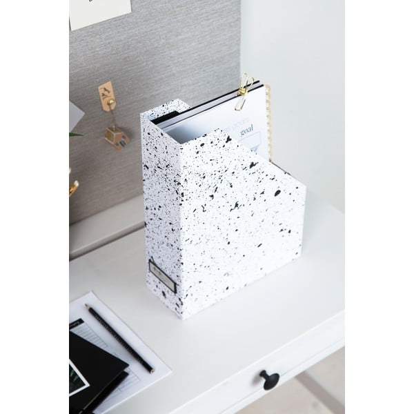 Organizator pentru documente Bigso Box of Sweden Estelle, alb-negru-image-1