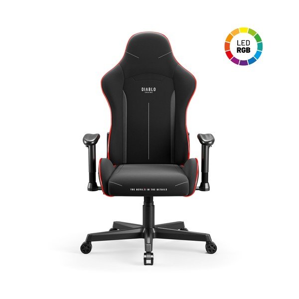 Scaun de gaming negru X-Starter LED – Diablo Chairs-image-3