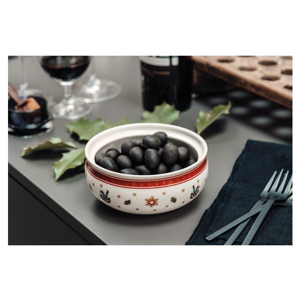 Zaharniță din porțelan roșu și alb cu motiv de Crăciun Villeroy & Boch-image-1