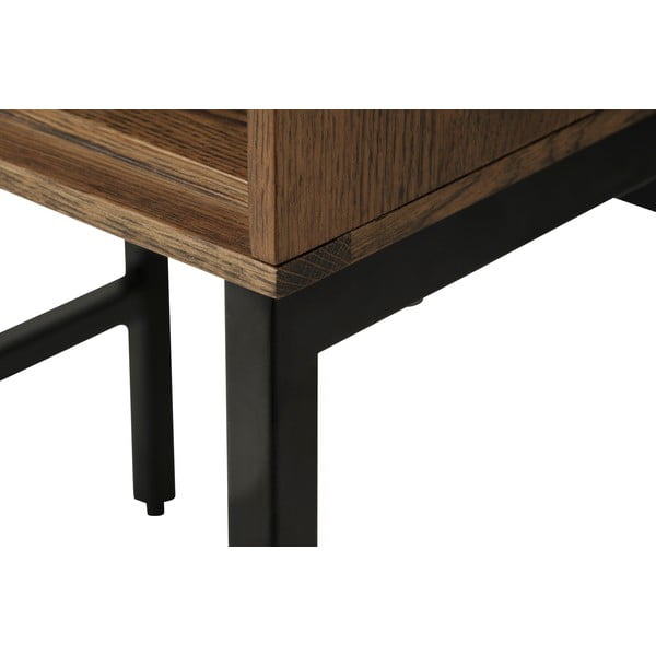 Măsuță auxiliară cu blat cu aspect de lemn de stejar 40x45 cm Modica – Unique Furniture-image-4