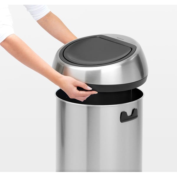 Coș de gunoi argintiu mat cu senzori de atingere din oțel 60 l Touch Bin – Brabantia-image-4