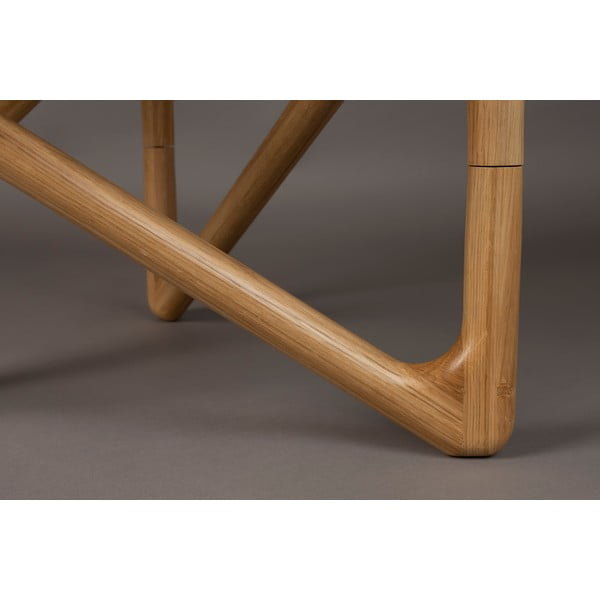 Măsuță de cafea în culoare naturală rotundă cu blat din sticlă ø 80 cm Naia – Dutchbone-image-1