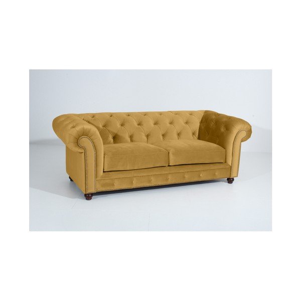 Canapea Max Winzer Orleans Velvet, 216 cm, galben-image-2