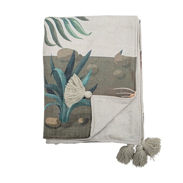 Pătură verde 130x155 cm Peacock – Bloomingville