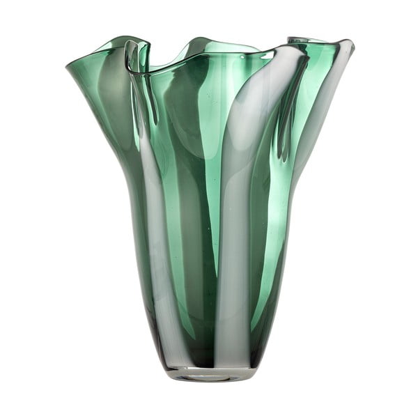 Vază verde din sticlă lucrată manual (înălțime 32 cm) Lettice – Bloomingville