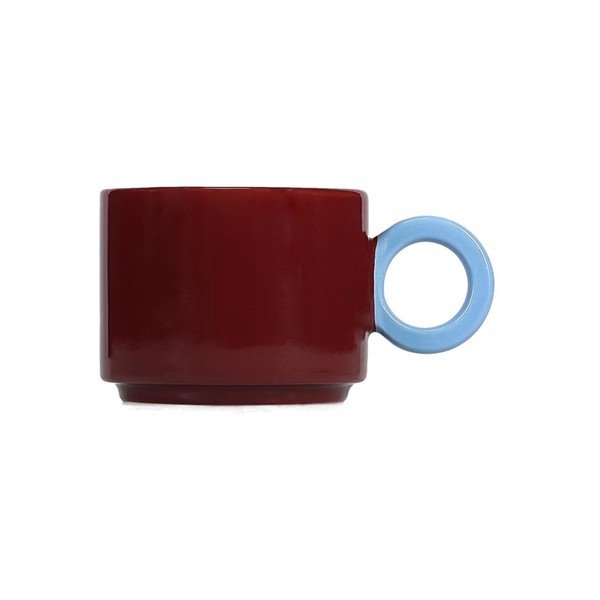 Cană burgundy din gresie ceramică 280 ml Lou – ONA