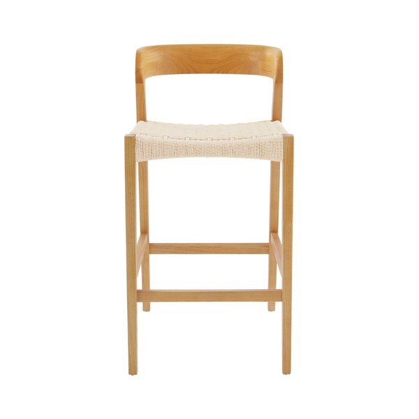 Scaun de bar în culoare naturală din lemn de ulm (înălțime șezut 65 cm) Vikdalen – Jotex-image-2