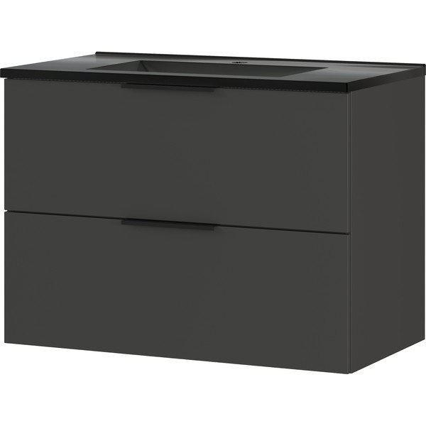 Dulap cu chiuvetă negru/gri antracit suspendat 81x61 cm Crandon – Germania-image-3