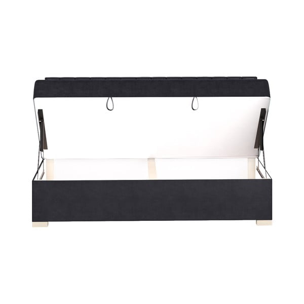 Pat pentru copii  albastru închis cu spațiu de depozitare cu saltea 90x200 cm Chill – Ghado-image-4