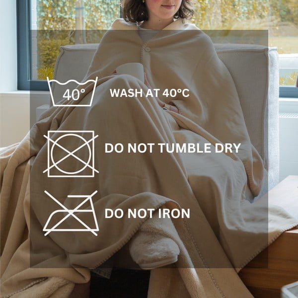 Pătură fildeș din micropluș/cocolino 150x200 cm Tomo – Tiseco Home Studio-image-3