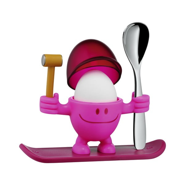 Suport pentru ou cu lingură WMF Cromargan® Mc Egg, roșu - roz-image-2