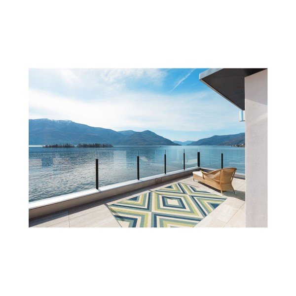 Covor adecvat pentru exterior Floorita Rombi Blue Green, 133 x 190 cm, verde albastru-image-2