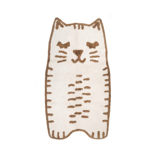 Covor pentru copii crem lavabil, țesut manual din bumbac 65x120 cm Little Charlie – Nattiot