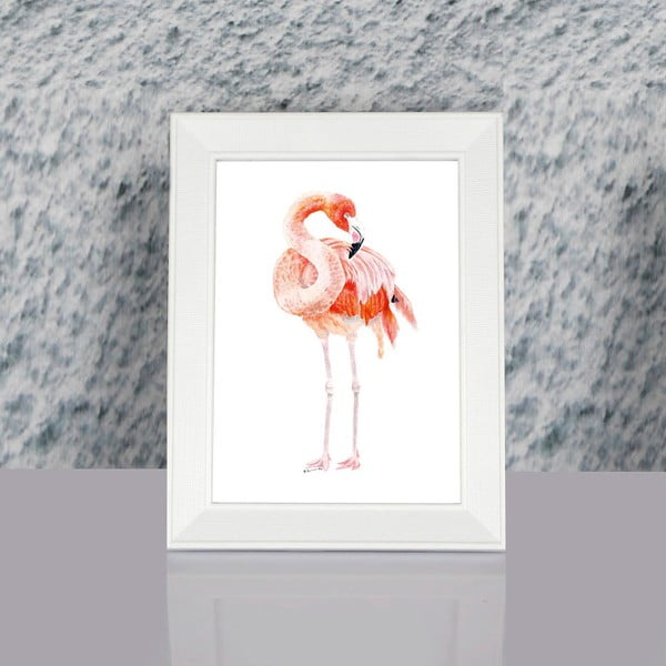 Imagine înrămată Dekorjinal Pouff Flamingo, 23 x 17 cm