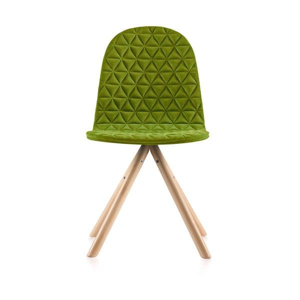 Scaun cu picioare în nuanță naturală Iker Mannequin Triangle, verde