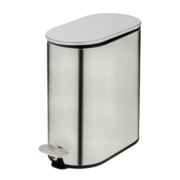 Coș de gunoi argintiu mat cu pedală din oțel inoxidabil 5 l Collungo – Wenko