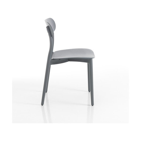 Scaun de grădină gri din plastic Stoccolma - Tomasucci-image-1