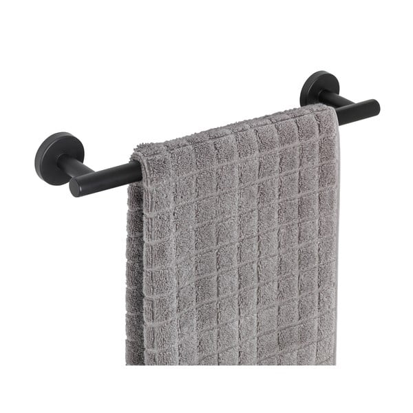 Suport pentru prosoape negru mat de montat pe perete din oțel inoxidabil Bosio – Wenko-image-2