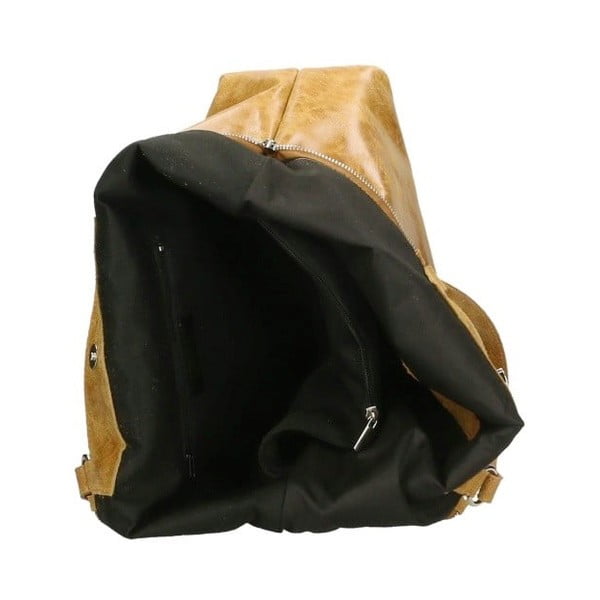 Geantă din piele Chicca Borse Terracia, maro coniac-image-3