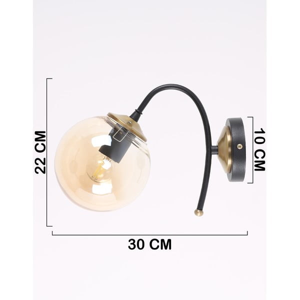 Aplică de perete galben ocru/neagră ø 15 cm Yoyo – Squid Lighting-image-2