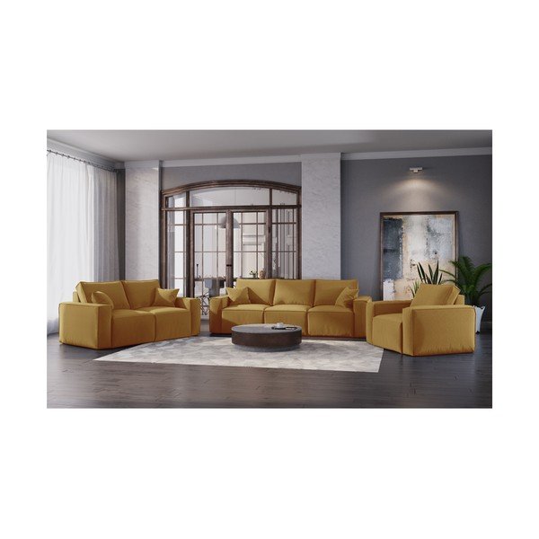 Canapea Cosmopolitan Design Miami, galben muștar, 245 cm-image-4