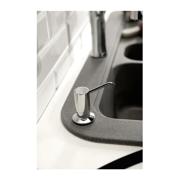 Dozator de săpun lichid negru mat din plastic 350 ml – Sapho-image-1