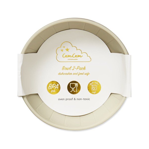 Boluri pentru copii, bej 2 buc. din silicon ø 13,5 cm Earth – Cam Cam Copenhagen-image-4