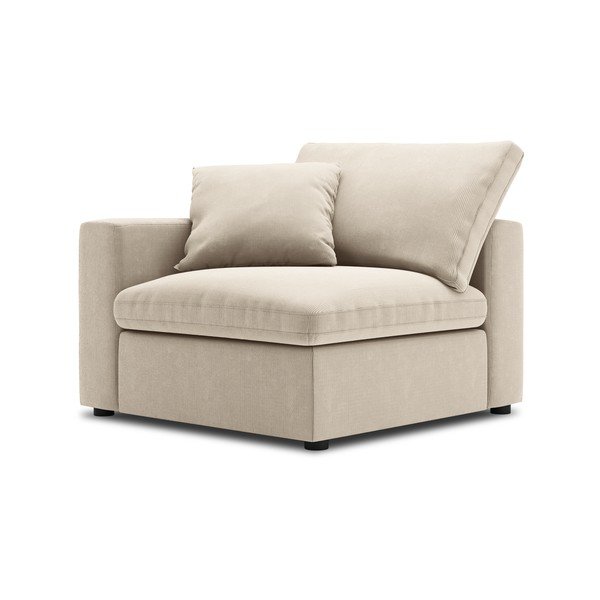 Modul cu tapițerie din catifea pentru canapea colț de stânga Windsor & Co Sofas Galaxy, bej-image-2