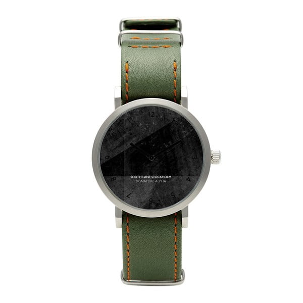 Ceas unisex South Lane Stockholm Signature All Black, curea verde