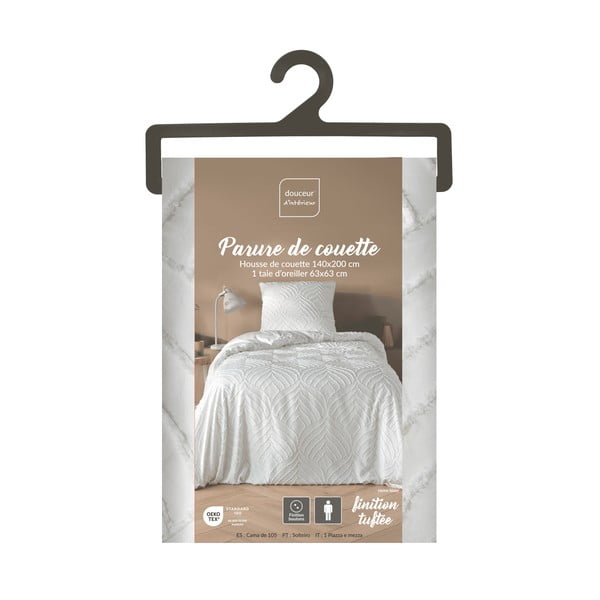 Lenjerie de pat albă din microfibră pentru pat de o persoană 140x200 cm Heltie – douceur d'intérieur-image-4