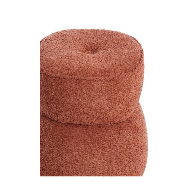 Taburet portocaliu cu tapițerie din stofă bouclé Leyla – Light & Living-image-3