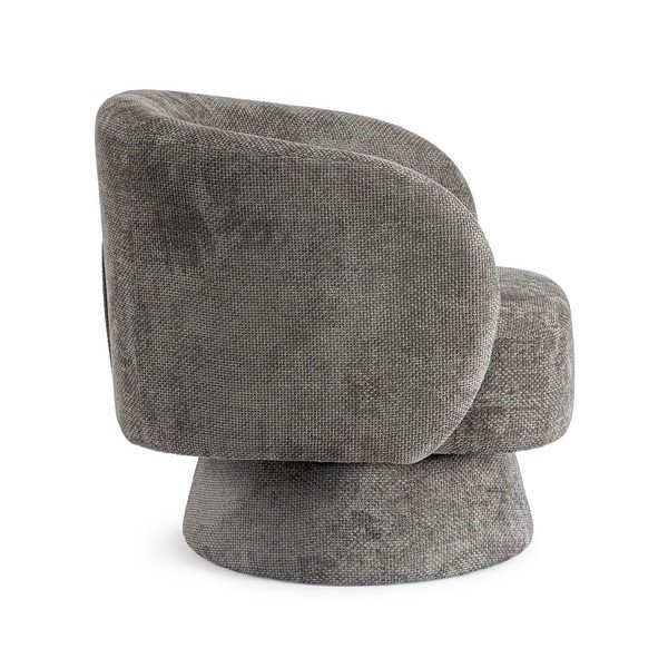 Fotoliu gri închis pivotant cu tapițerie din chenille Julienne – Bizzotto-image-3