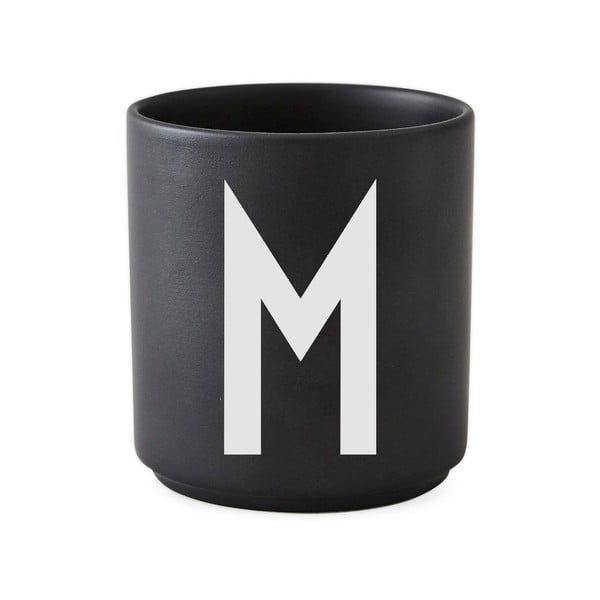 Cană din porțelan Design Letters Alphabet M, 250 ml, negru