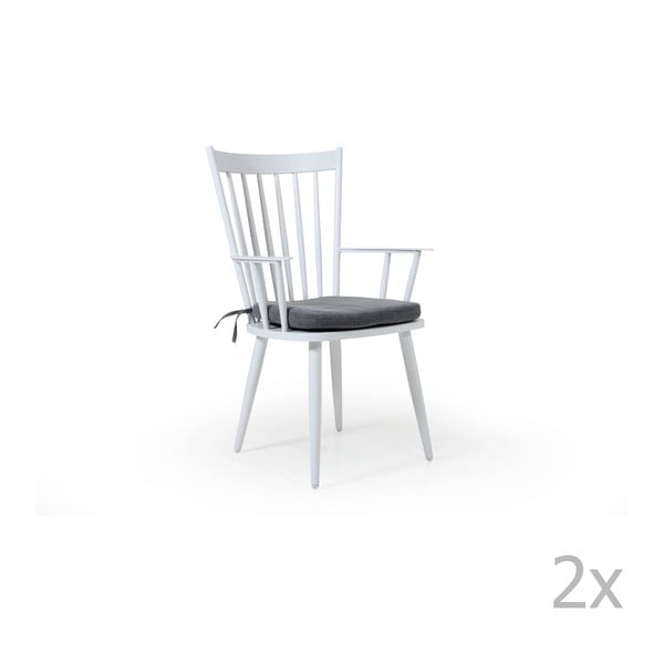 Set 2 scaune de grădină Brafab Alvena, alb