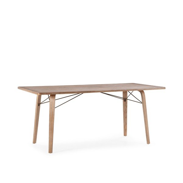 Masă de dining cu blat cu aspect de lemn de stejar 90x180 cm Lujan – MOME