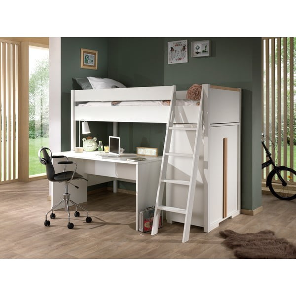 Dulap de copii pentru pat supraetajat Vipack London, alb-image-3