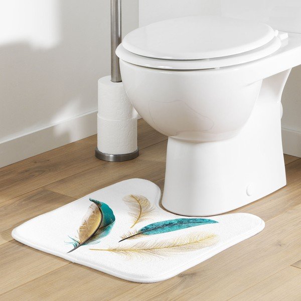 Covoraș de baie alb pentru WC 45x45 cm Plumiss – douceur d'intérieur-image-1